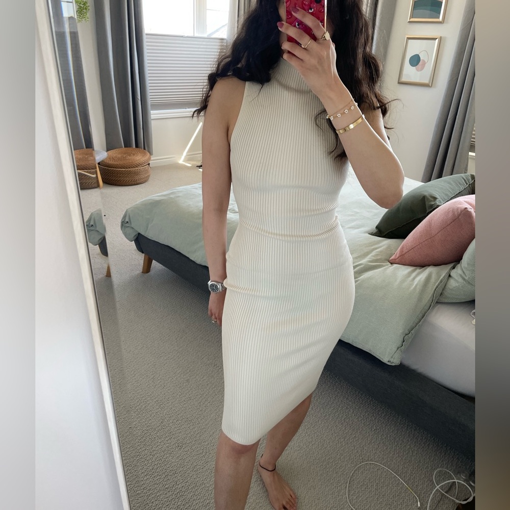 [SOLD] - Babaton Mock Neck Midi Dress